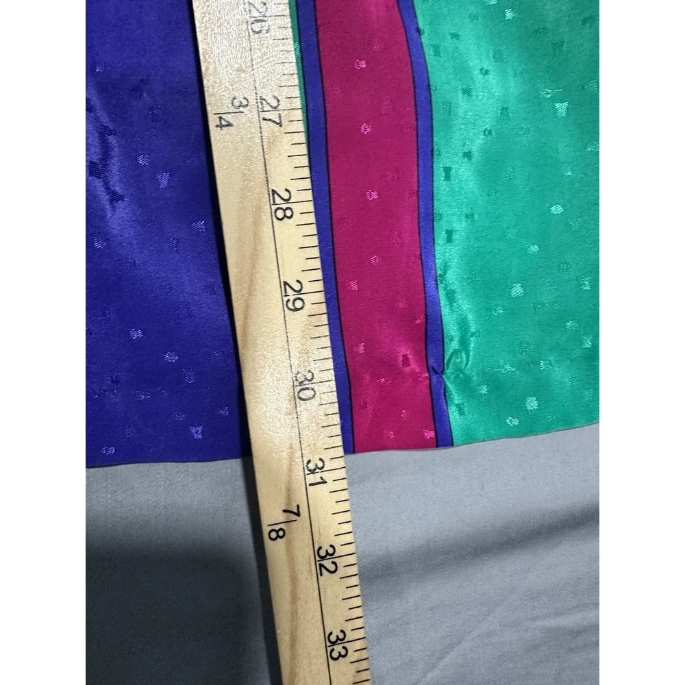 VTG 60/ 70s Retro Color Block Geometric Midi Skirt Colorful 8